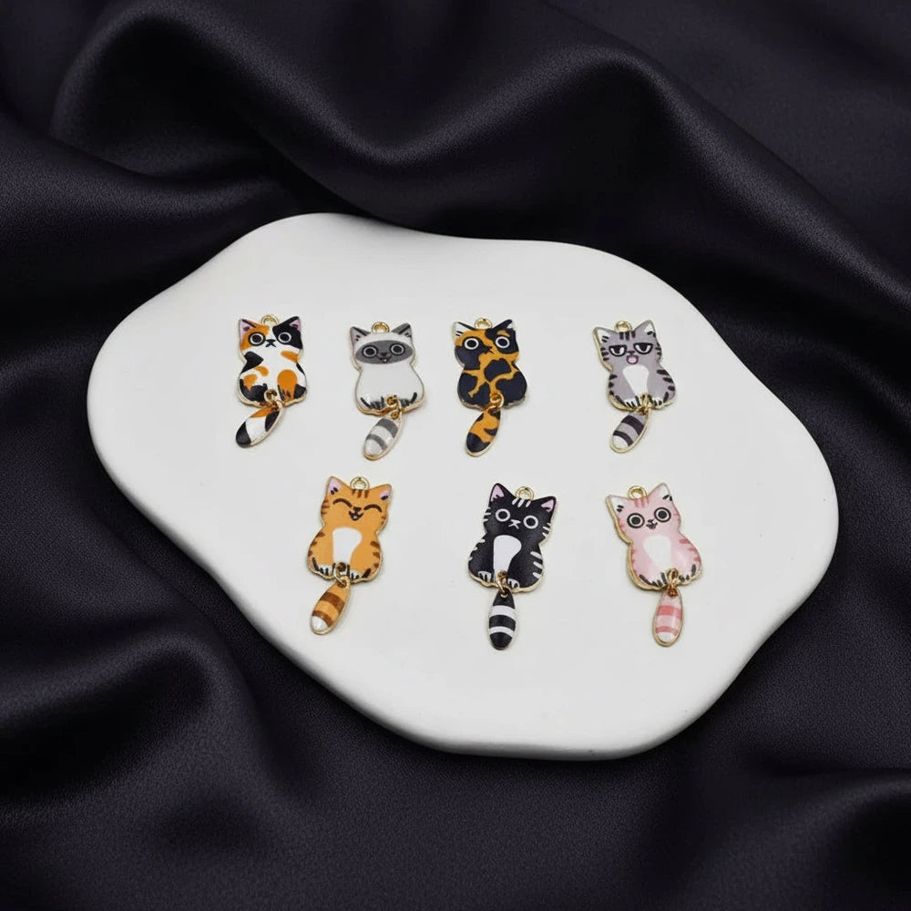 Tiny Cat Charms — 10 Little Troublemakers, One Pack