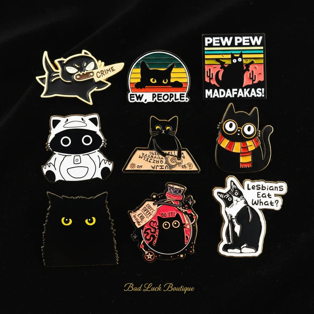 Cursed Cute — Cat Enamel Pins