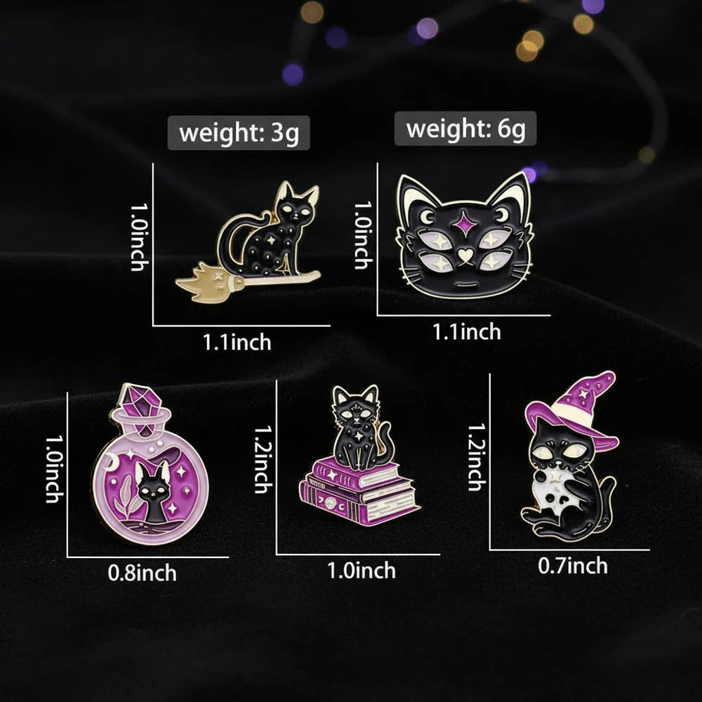 The Witch's Familiar — Black Cat Enamel Pin (Cursed, Obviously)