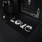 🐾 You're Here. The Cat Is Judging You. — Black & White Cat Welcome Mat