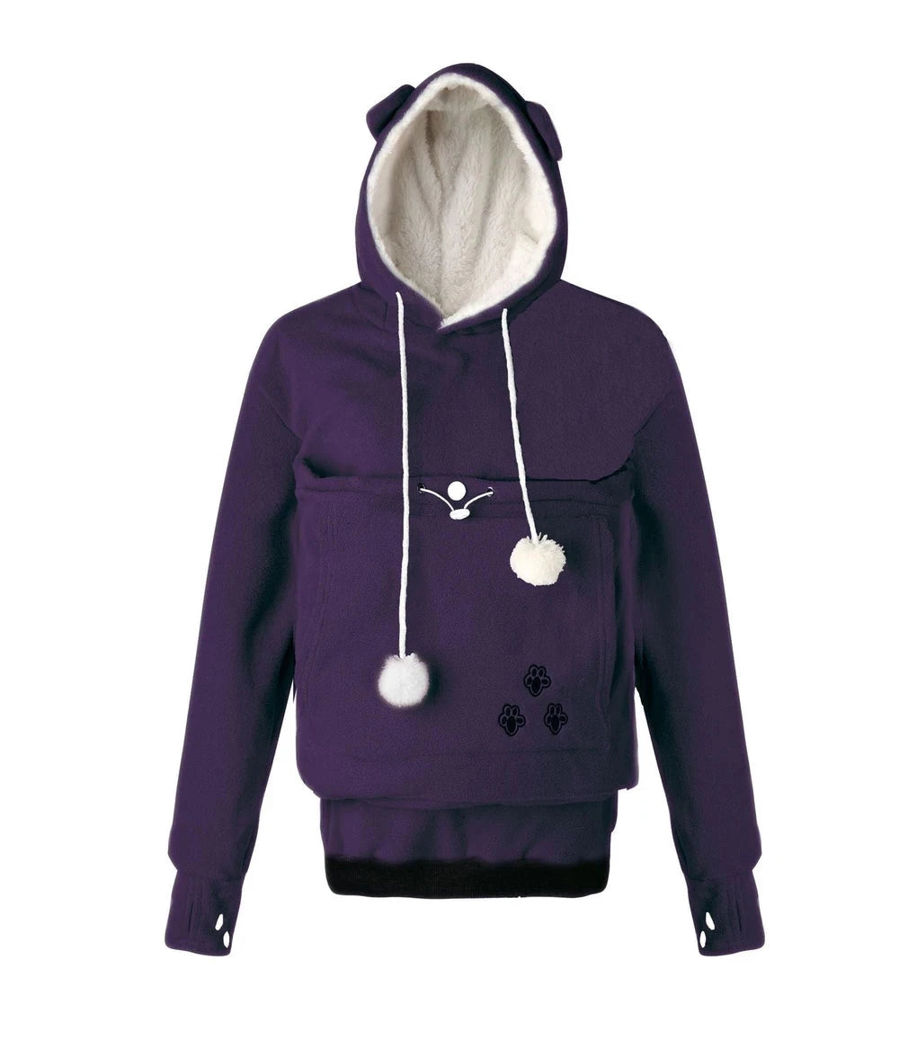 The Familiar Fleece — Embroidered Cat Pocket Pullover