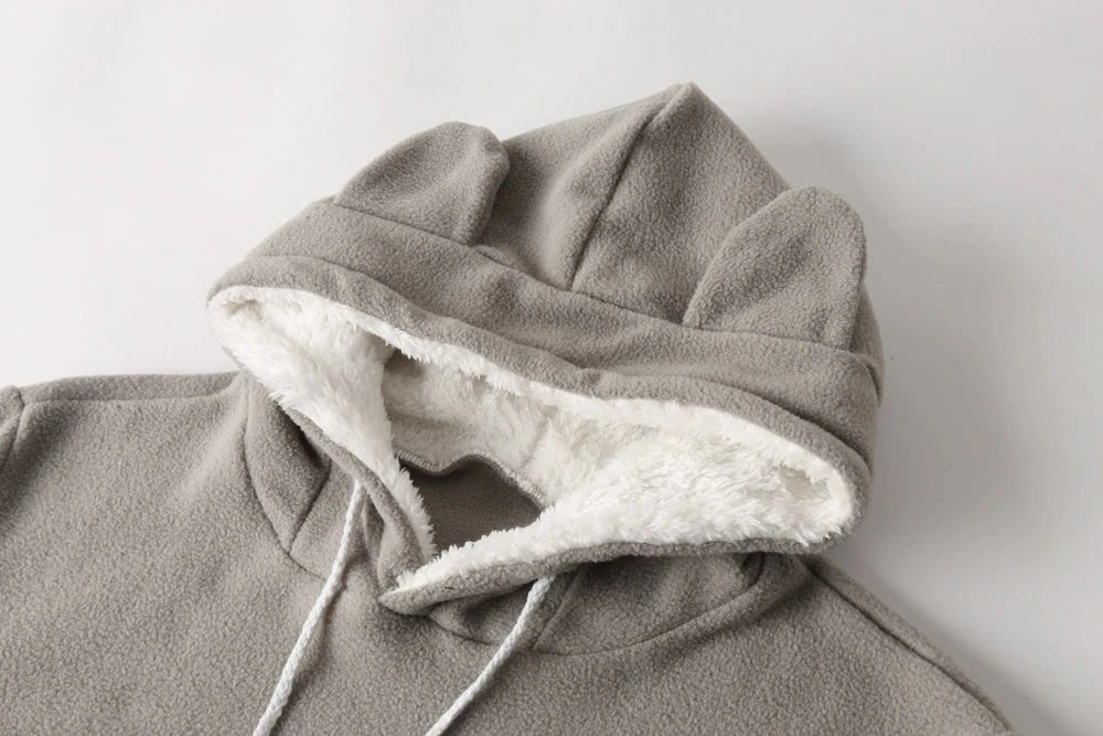 The Familiar Fleece — Embroidered Cat Pocket Pullover