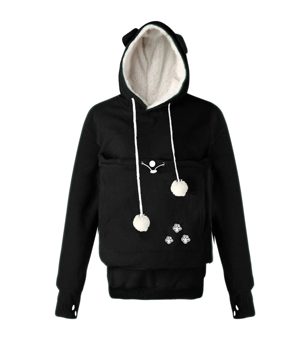 The Familiar Fleece — Embroidered Cat Pocket Pullover