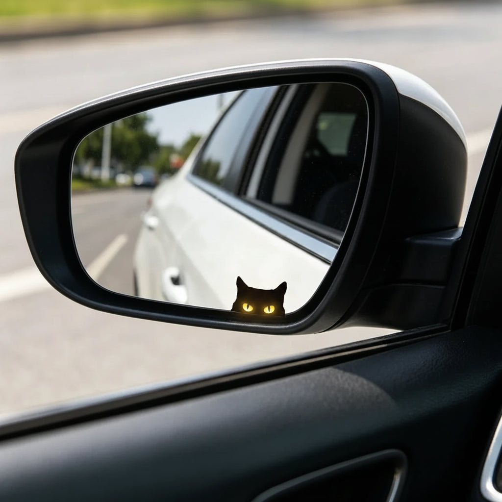 They See Me Rollin' — Peeking Cat Vinyl Sticker