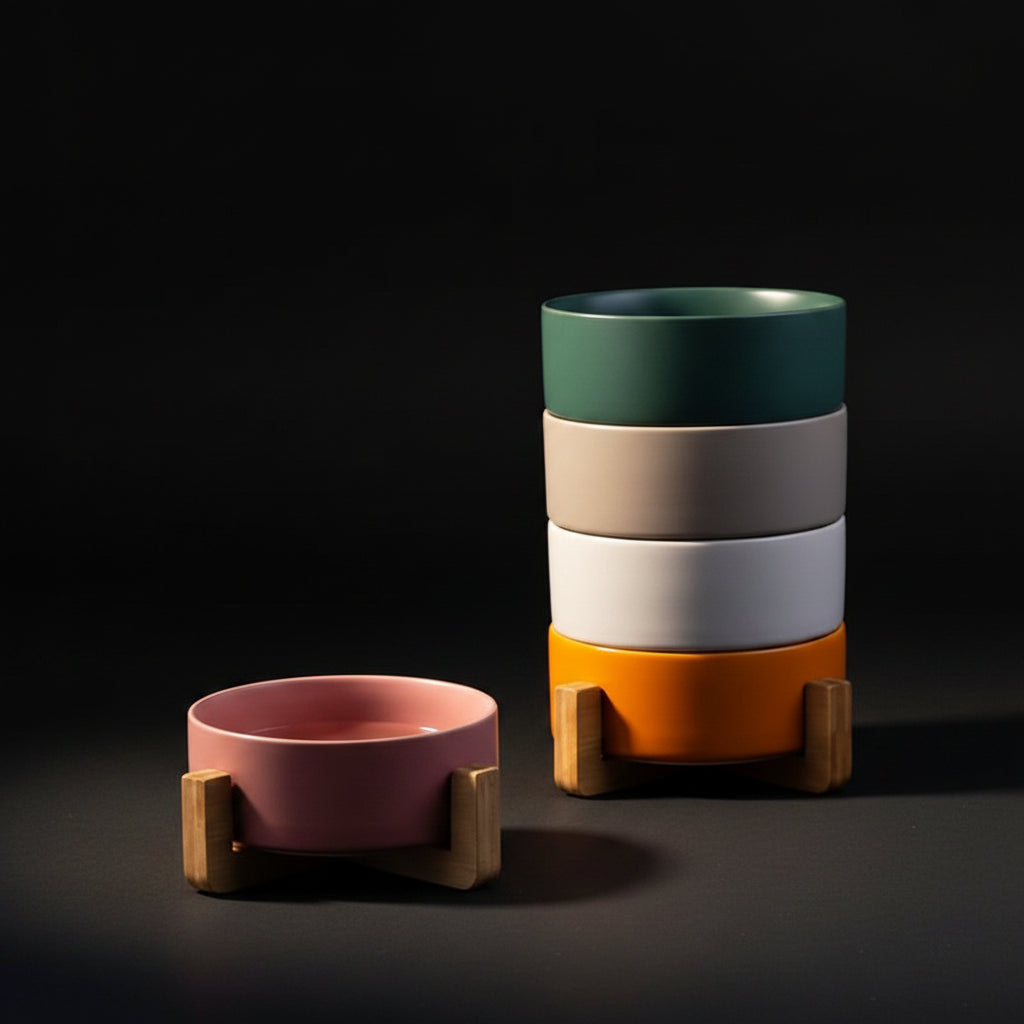 The 'You Deserve Nice Things' Double Ceramic Pet Bowl Set