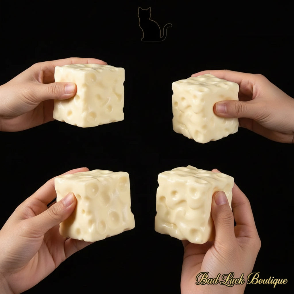 🧀 The Cube of Calm — Squishy Cheese Stress Ball