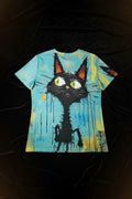 🖤 Black Cat Tee – Drip Chaos Energy