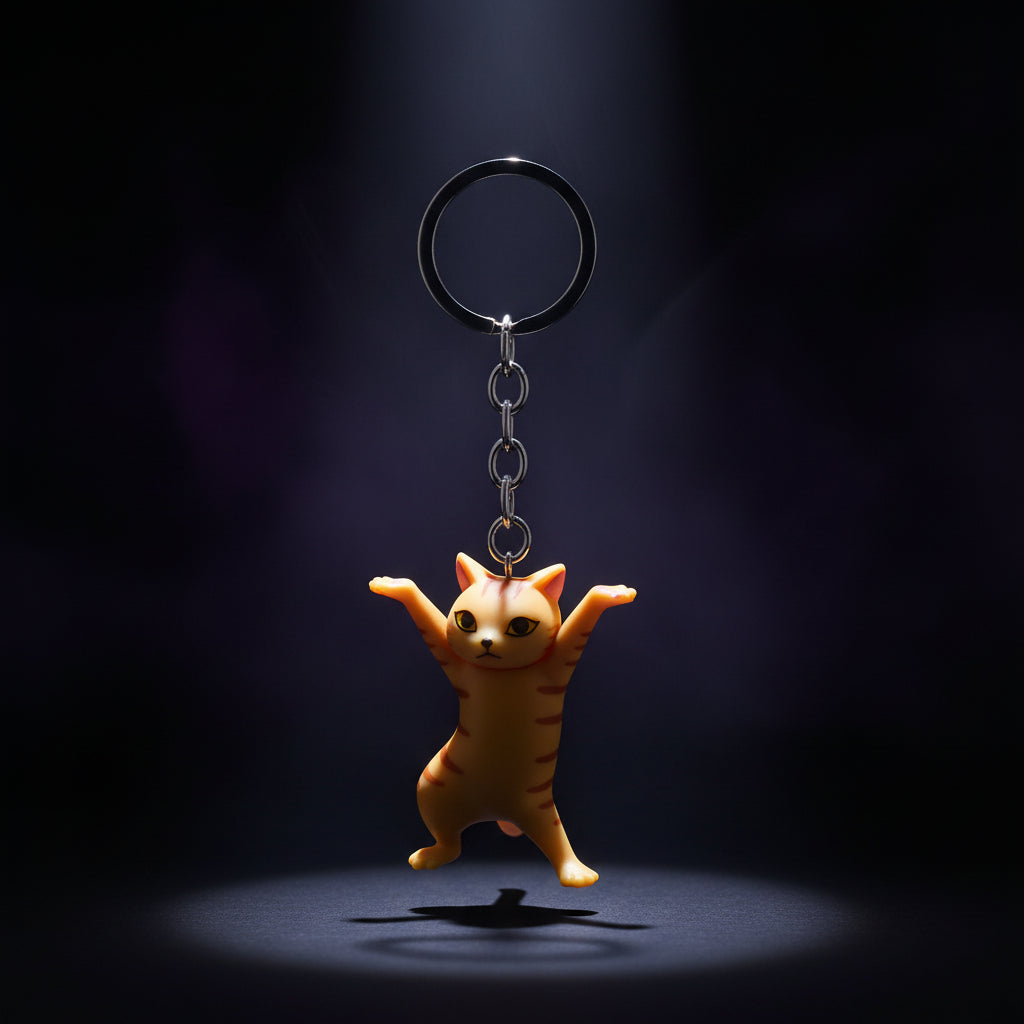 Cursed Cargo — Cartoon Kitten Keychain (Bad Luck Included)