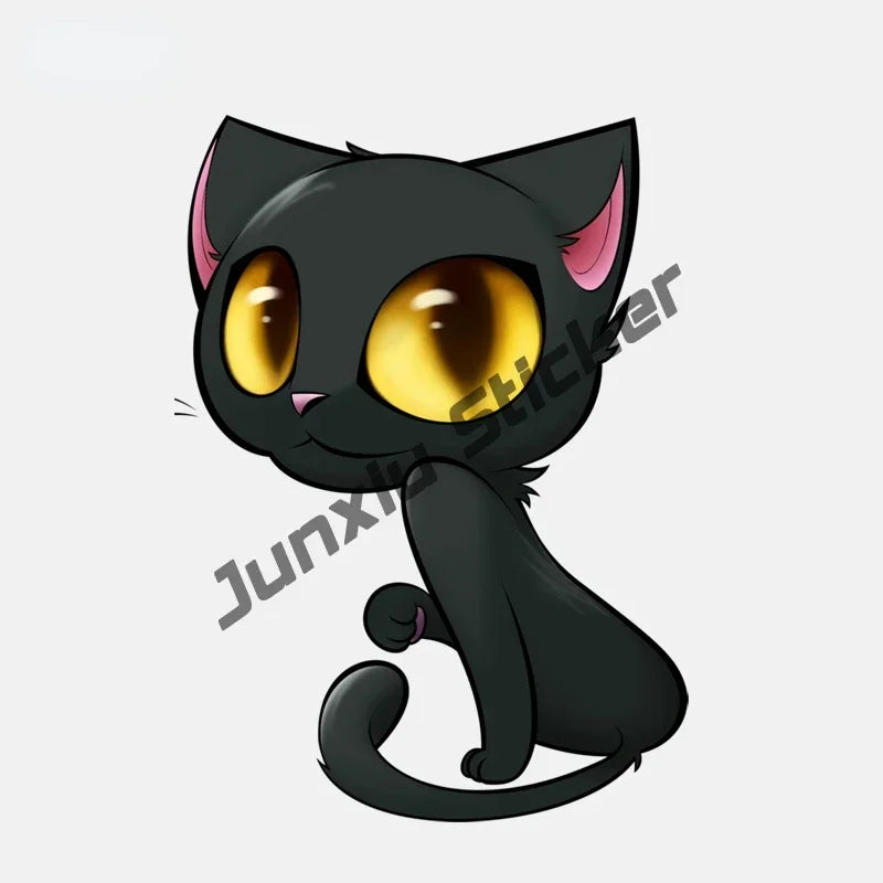 Cursed & Reflective — Black Cat Decal Sticker