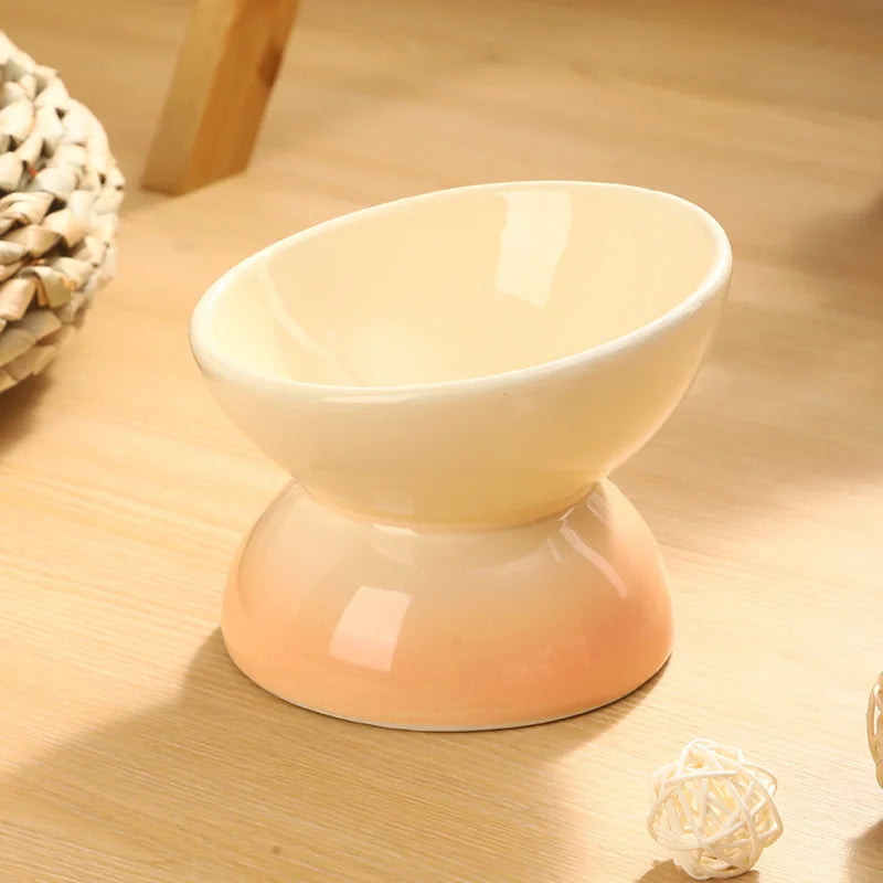 Tilt & Devour — Elevated Ceramic Cat Bowl (Dishwasher Safe, Obviously)