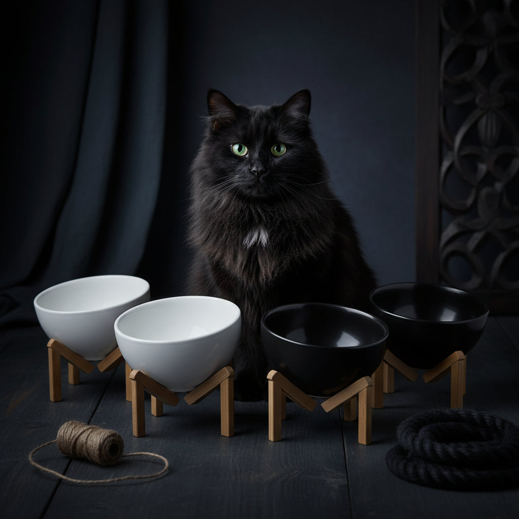 The 'You Deserve Nice Things' Double Ceramic Pet Bowl Set