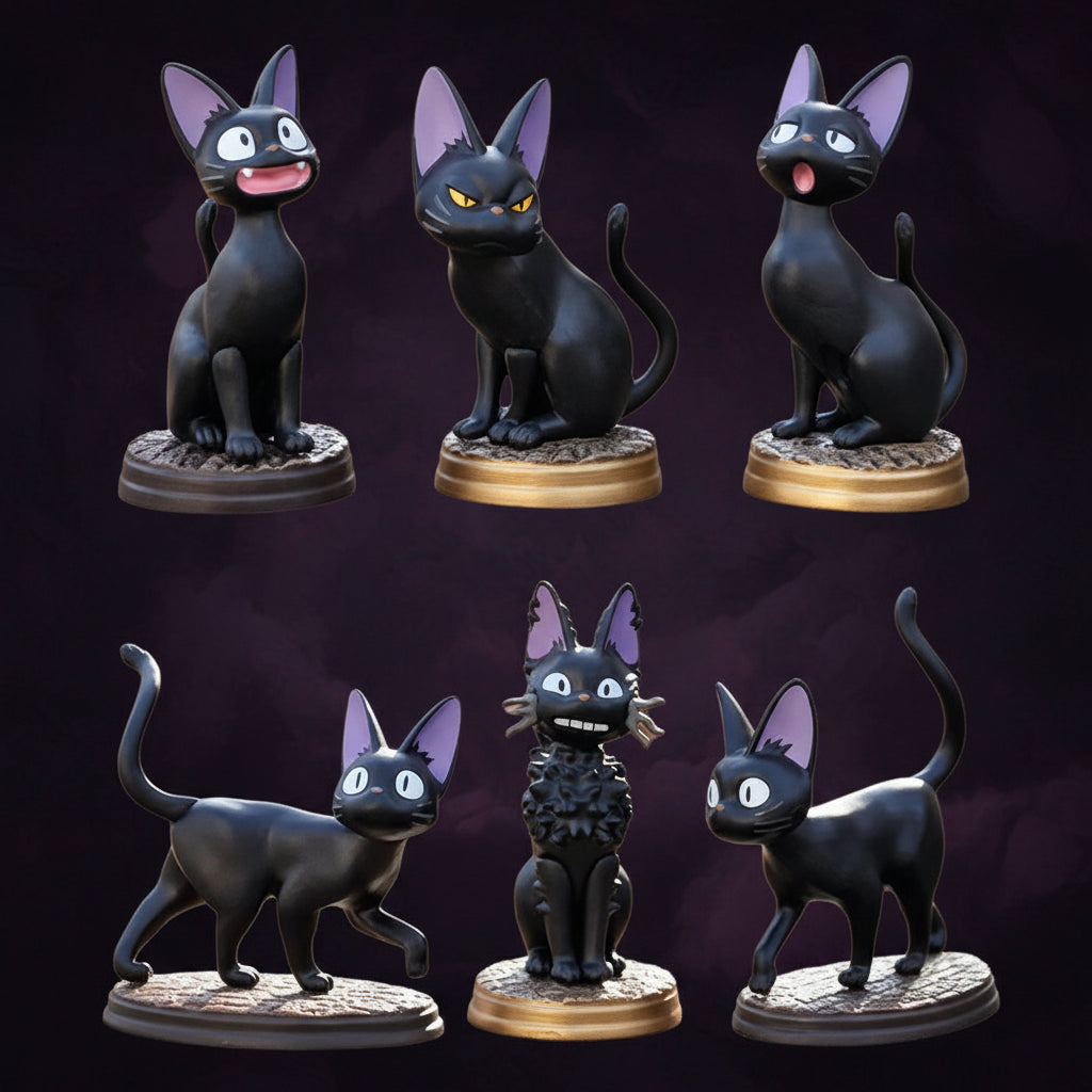 🐈‍⬛ The Council of Six — Black Cat Anime Figurine Set