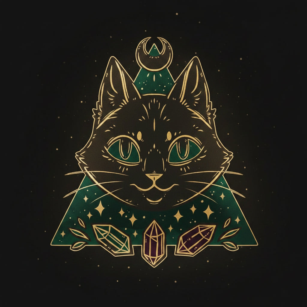 Cursed & Reflective — Black Cat Decal Sticker