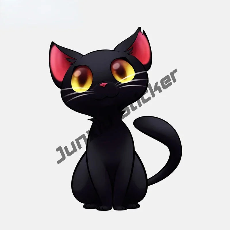 Cursed & Reflective — Black Cat Decal Sticker