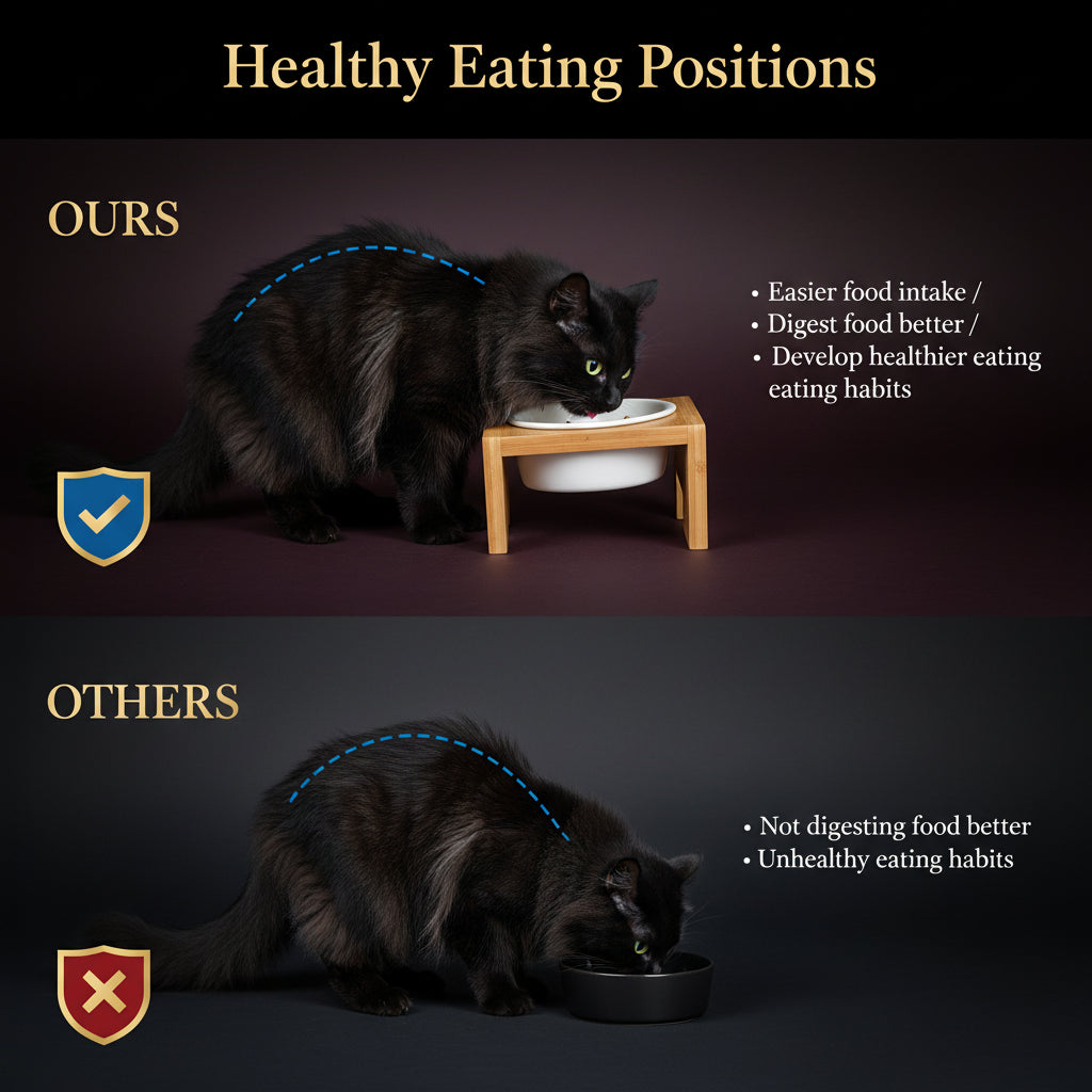 🍽️ The High Table — Elevated Ceramic Slow Feeder Cat Bowl