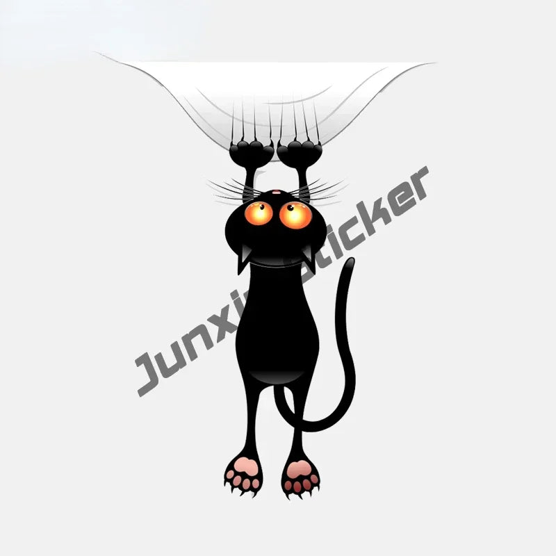 Cursed & Reflective — Black Cat Decal Sticker