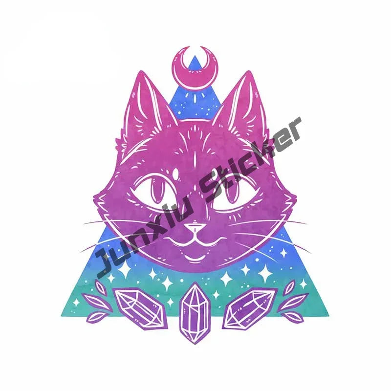 Cursed & Reflective — Black Cat Decal Sticker