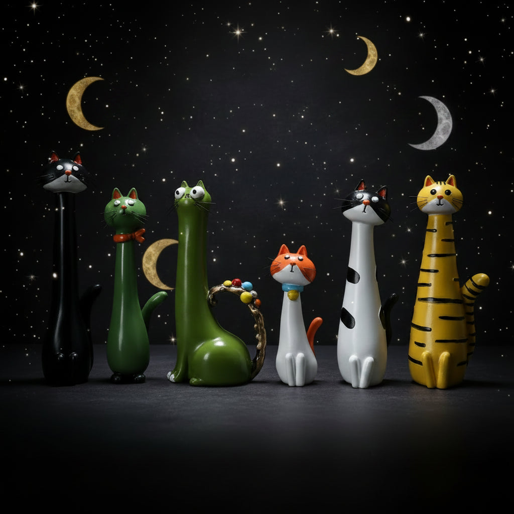 Neck Goals — Long-Necked Cat Resin Vase