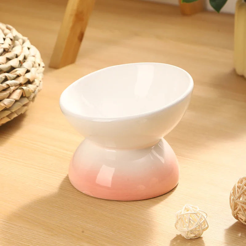Tilt & Devour — Elevated Ceramic Cat Bowl (Dishwasher Safe, Obviously)