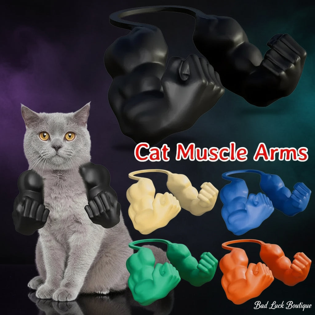 The Cursed Gains:  Cat Muscle Arms (They Lift. You Suffer.)