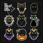 Cursed & Reflective — Black Cat Decal Sticker