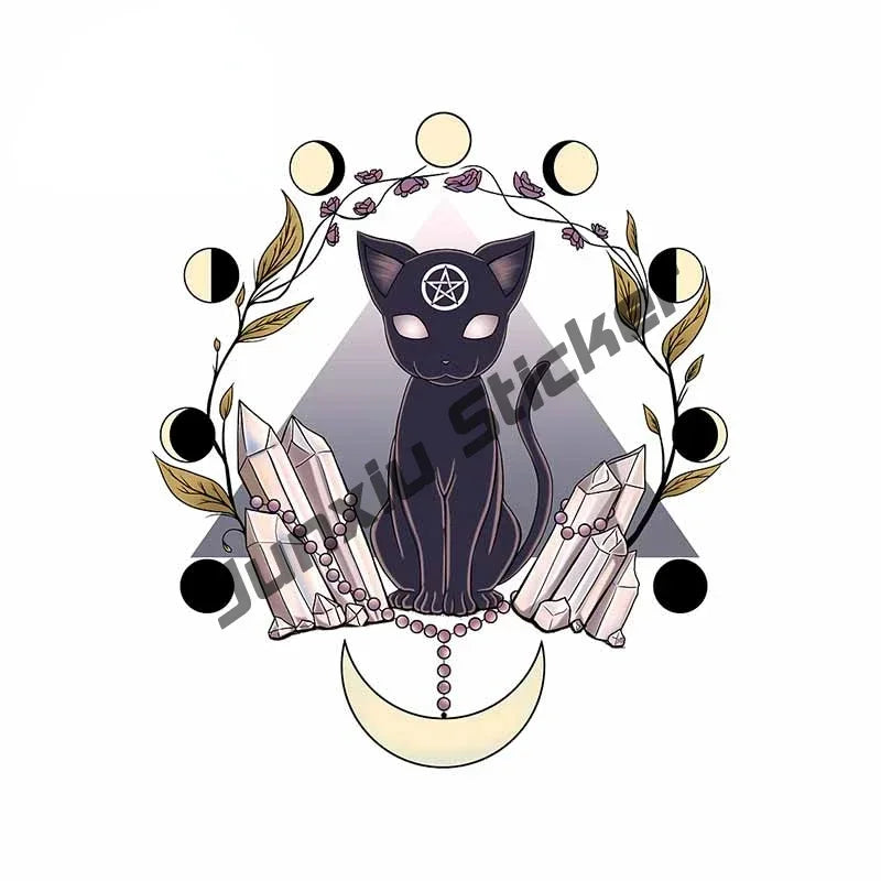 Cursed & Reflective — Black Cat Decal Sticker