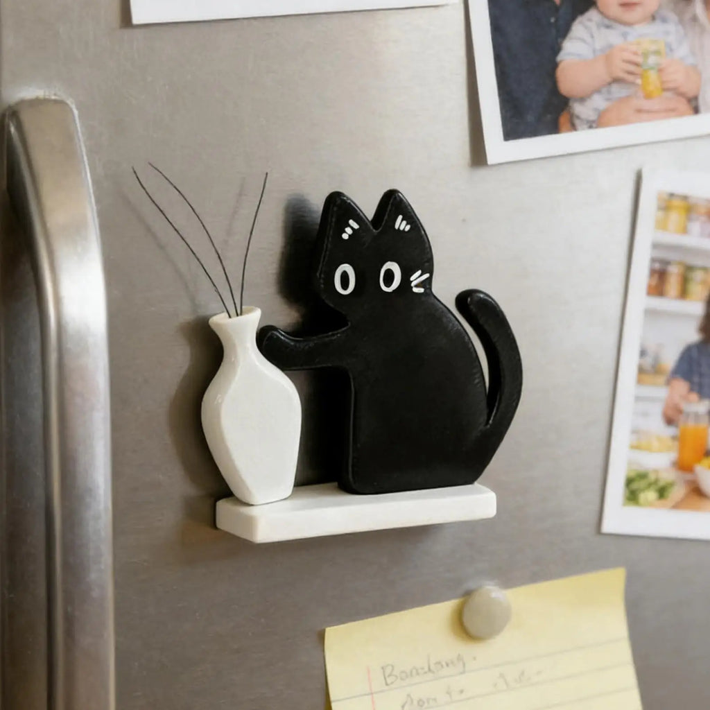 Whisker Shrine — Cat Fridge Magnet Vase