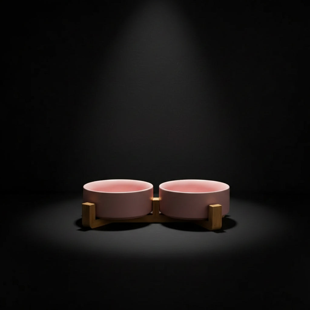The 'You Deserve Nice Things' Double Ceramic Pet Bowl Set