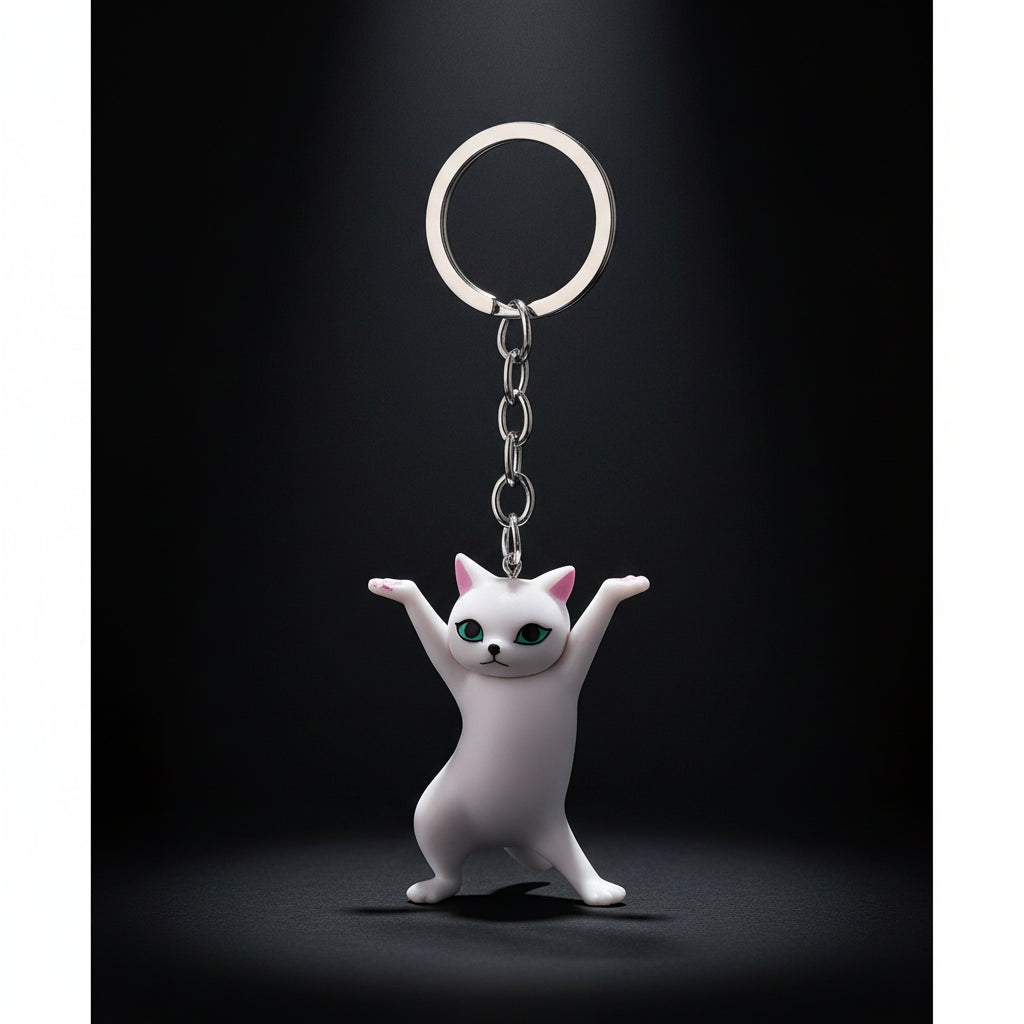 Cursed Cargo — Cartoon Kitten Keychain (Bad Luck Included)