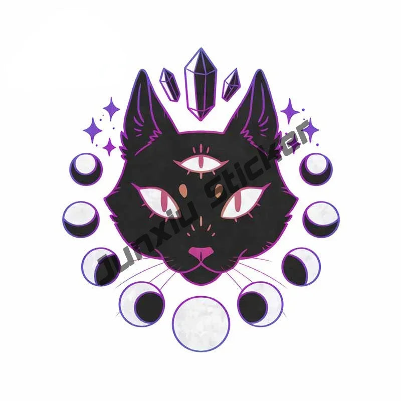 Cursed & Reflective — Black Cat Decal Sticker