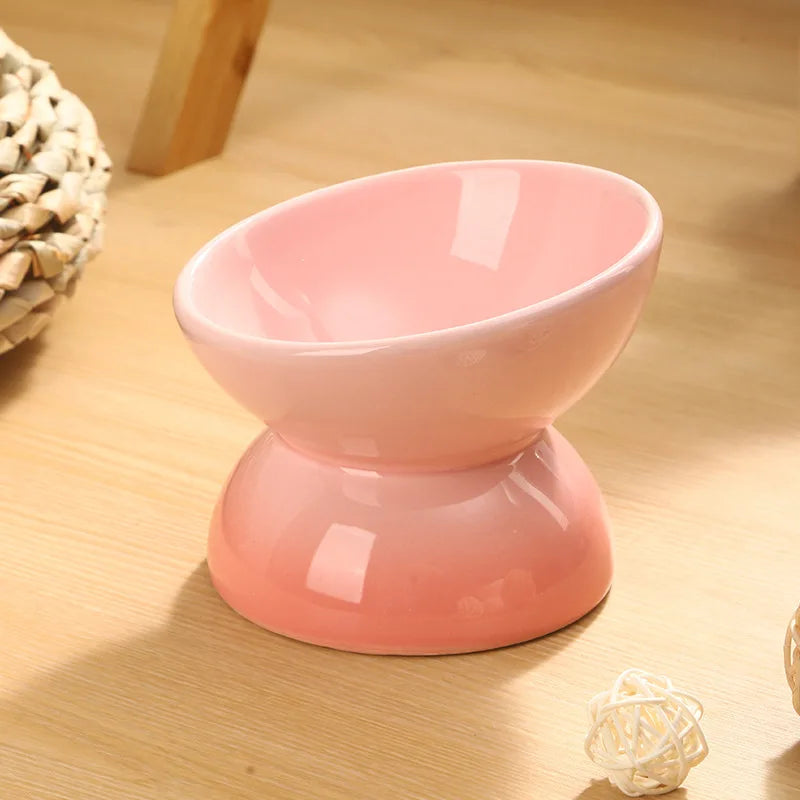 Tilt & Devour — Elevated Ceramic Cat Bowl (Dishwasher Safe, Obviously)