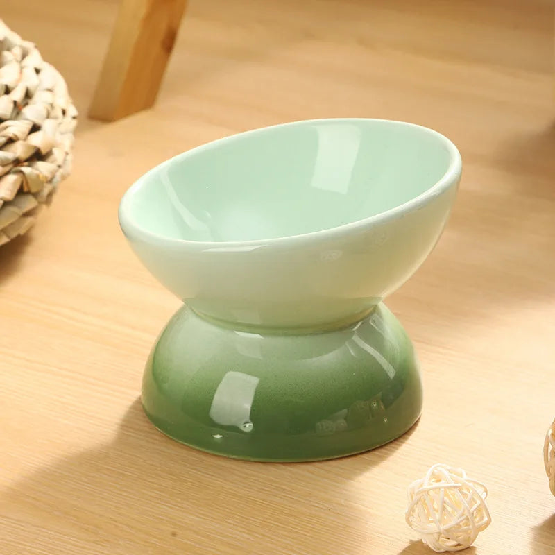 Tilt & Devour — Elevated Ceramic Cat Bowl (Dishwasher Safe, Obviously)