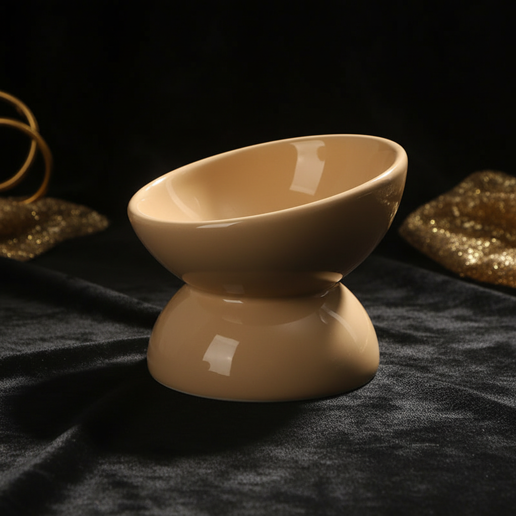 Tilt & Devour — Elevated Ceramic Cat Bowl (Dishwasher Safe, Obviously)