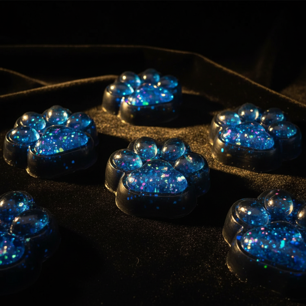 Blue Glitter Paw