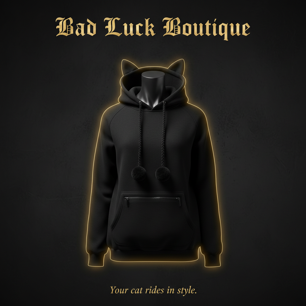 Cat Lovers Hoodie – Black