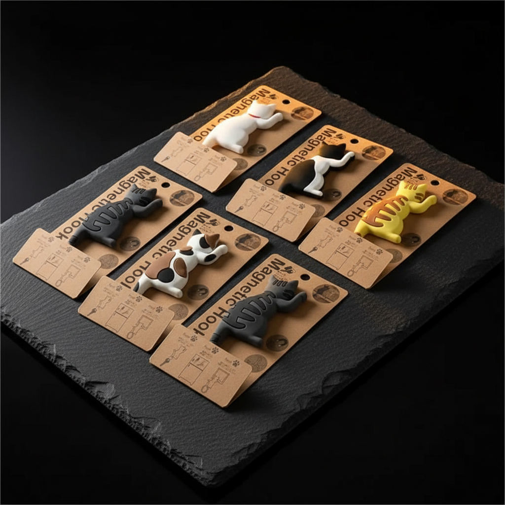 Cat Magnetic Hooks on Packaging