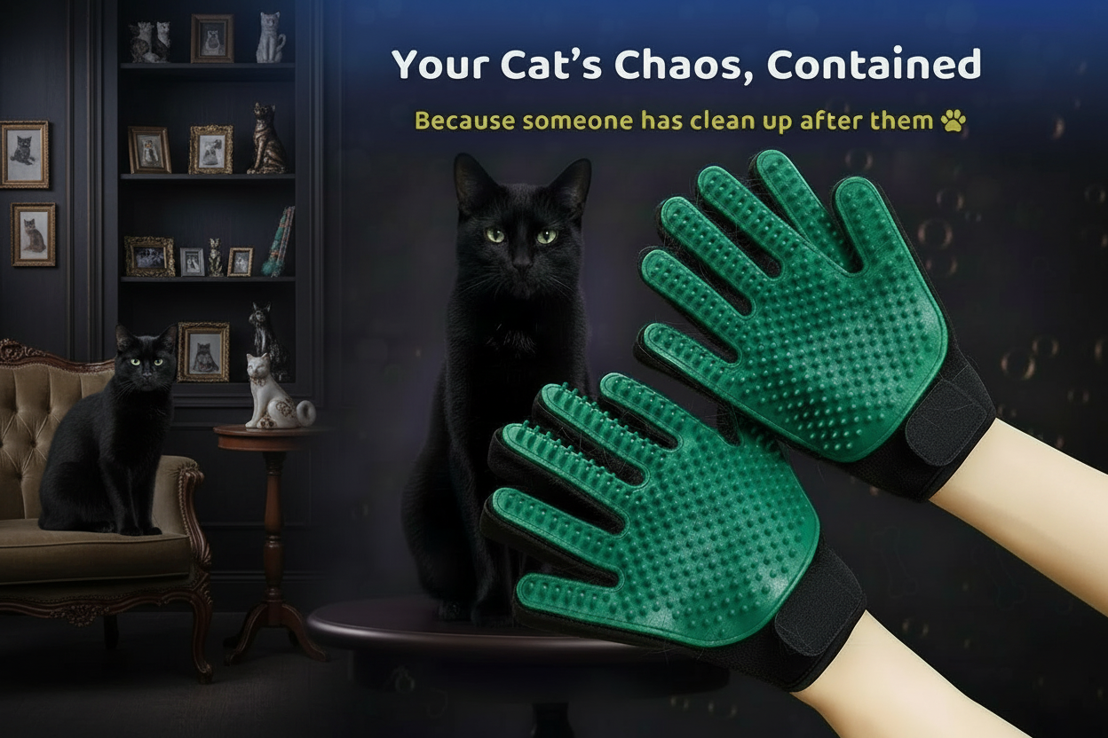 🖤 Grooming Glove – Cute but Hairy Situation