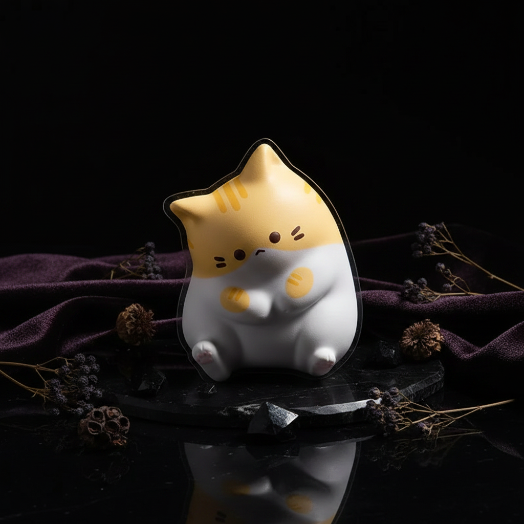 Yellow chubby cat squishy toy - premium product photo