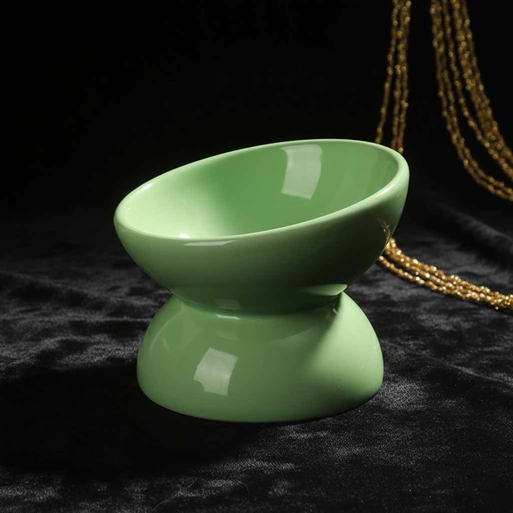 Tilt & Devour — Elevated Ceramic Cat Bowl (Dishwasher Safe, Obviously)