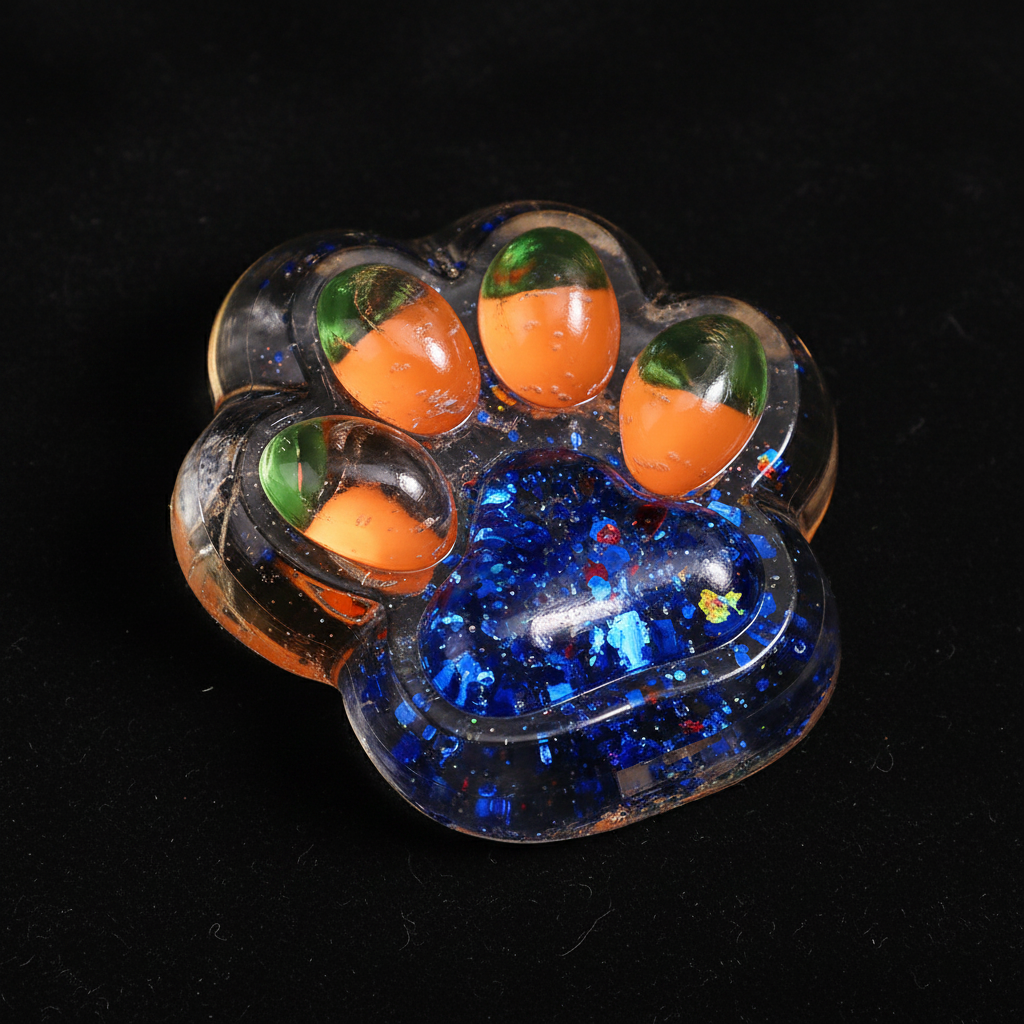 Orange Yellow — Cat Paw Stress Cube