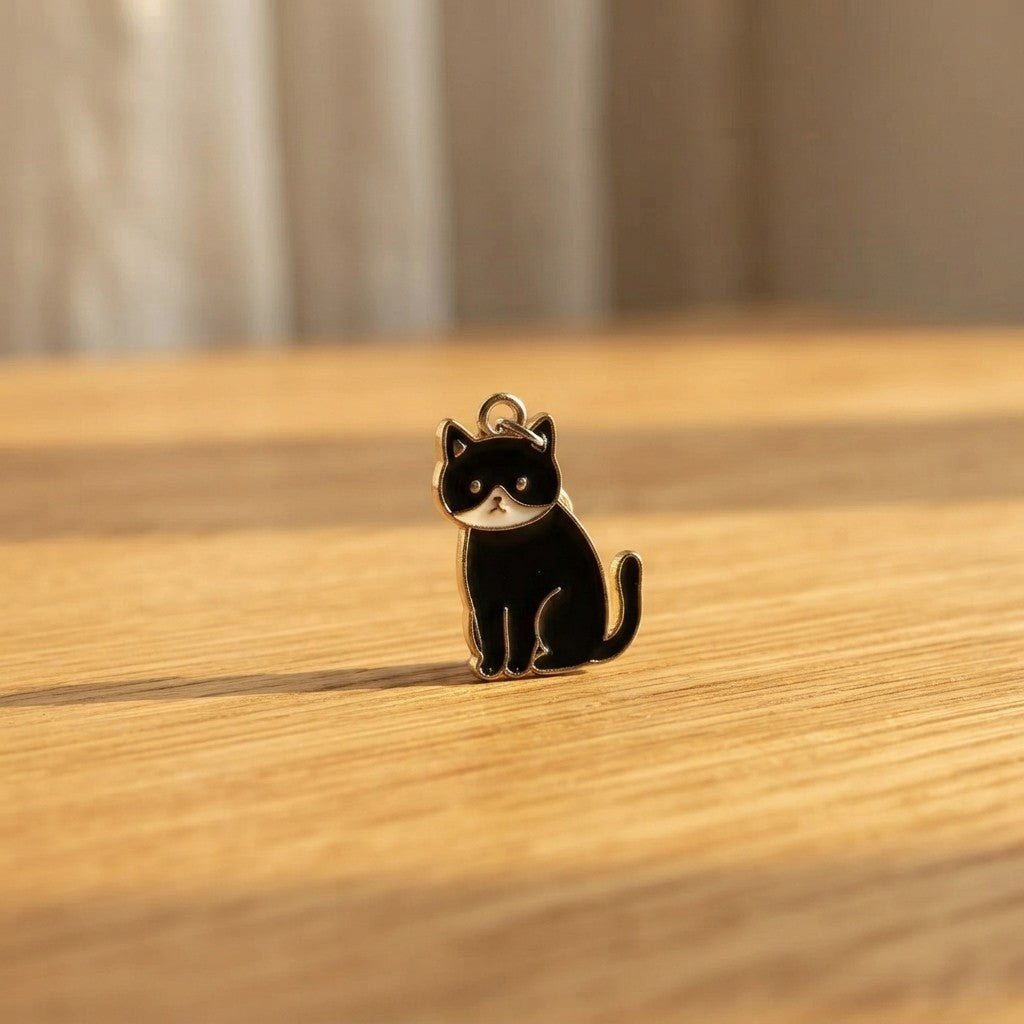 Black Cat Dust Plug Charm — Cursed Alloy Edition