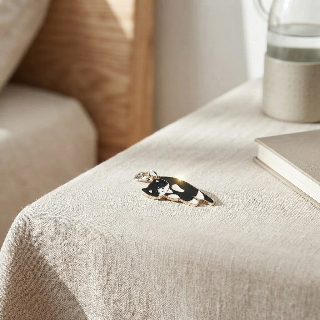 Black Cat Dust Plug Charm — Cursed Alloy Edition
