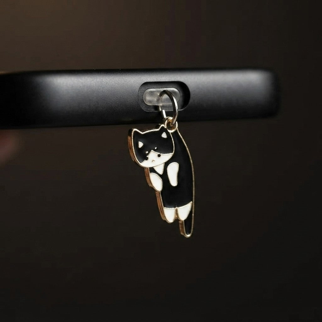 Black Cat Dust Plug Charm — Cursed Alloy Edition