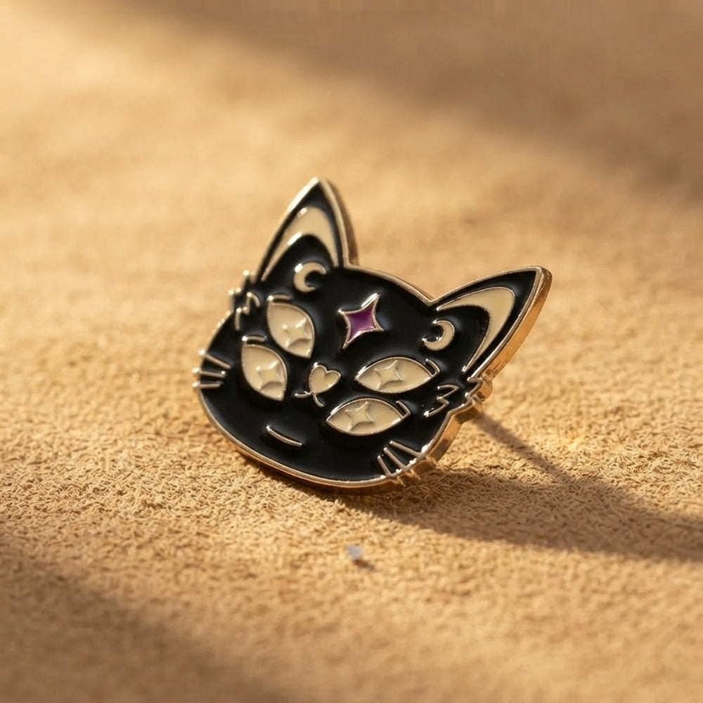 The Witch's Familiar — Black Cat Enamel Pin (Cursed, Obviously)