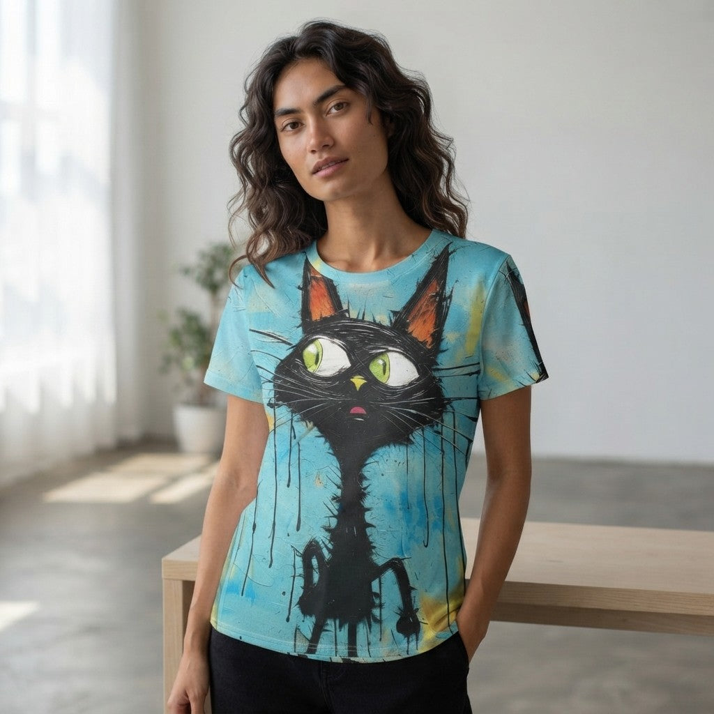 🖤 Black Cat Tee – Drip Chaos Energy