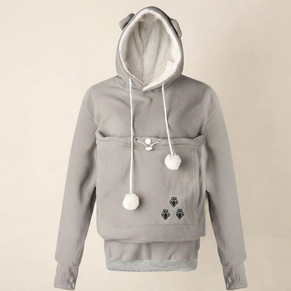 The Familiar Fleece — Embroidered Cat Pocket Pullover