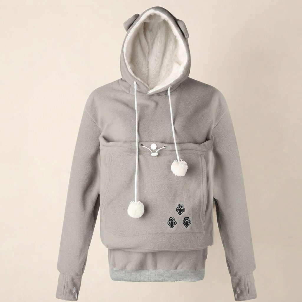 The Familiar Fleece — Embroidered Cat Pocket Pullover