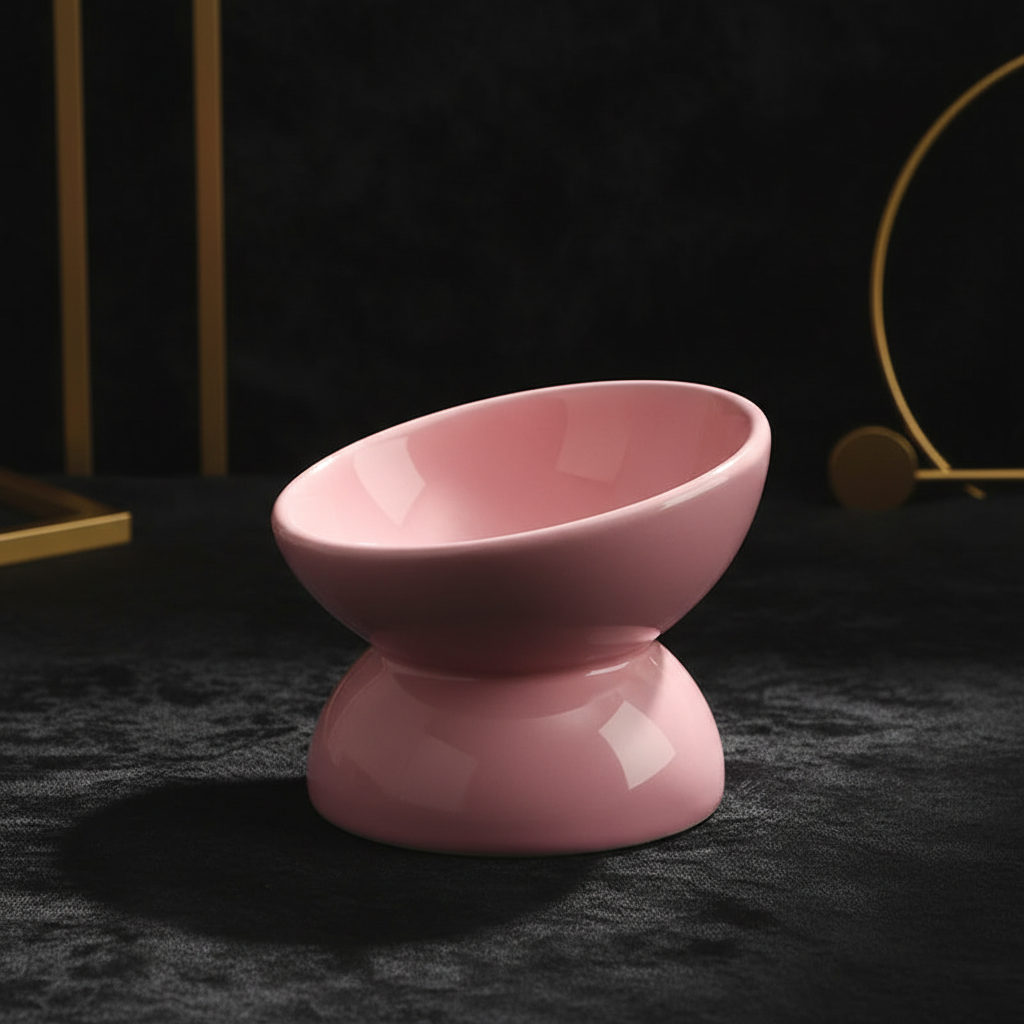 Tilt & Devour — Elevated Ceramic Cat Bowl (Dishwasher Safe, Obviously)