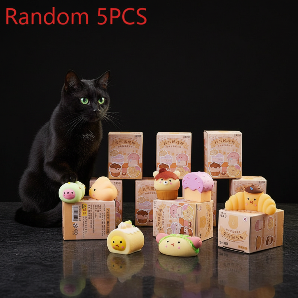 Random 5pcs - Cat with Squishies