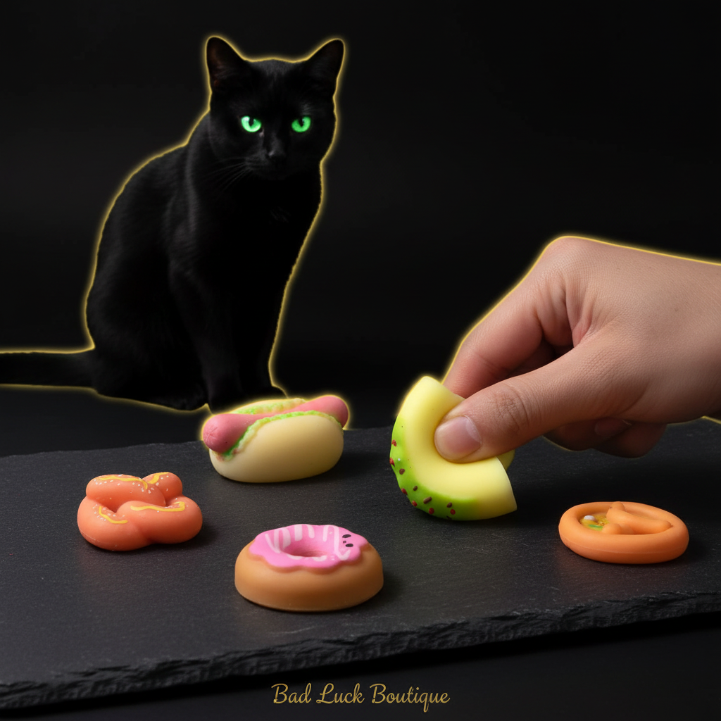 Squishy Food Toys with Cat Watching